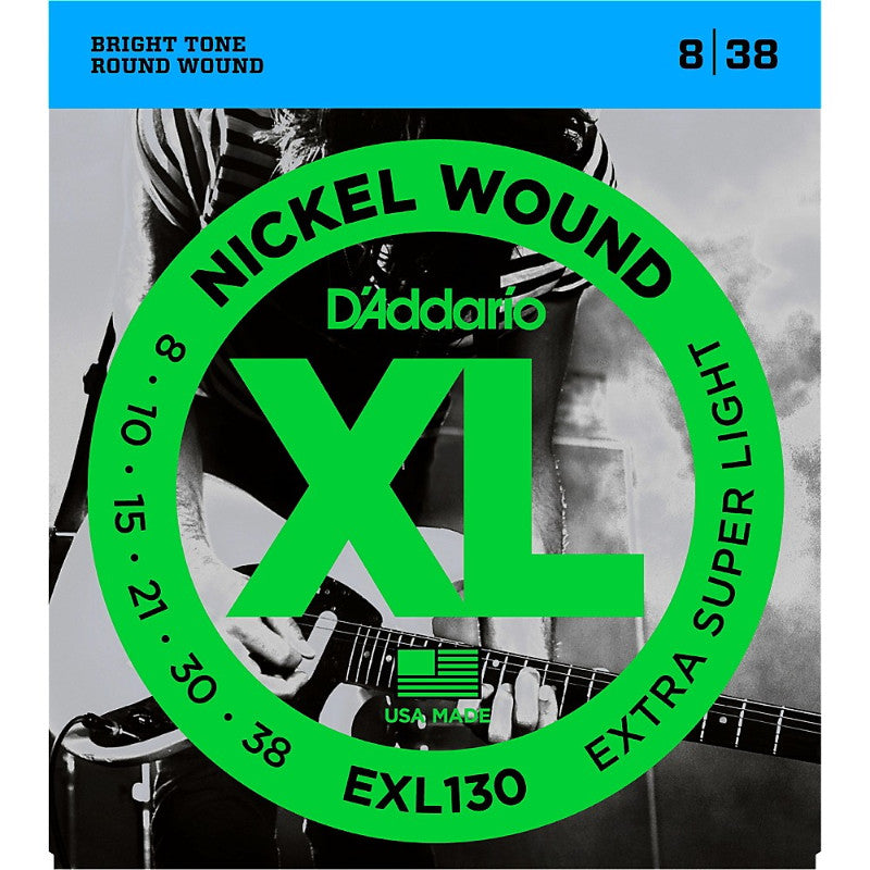D'Addario EXL130 8-38 Nickel Wound Electric Guitar Strings Extra Super Light