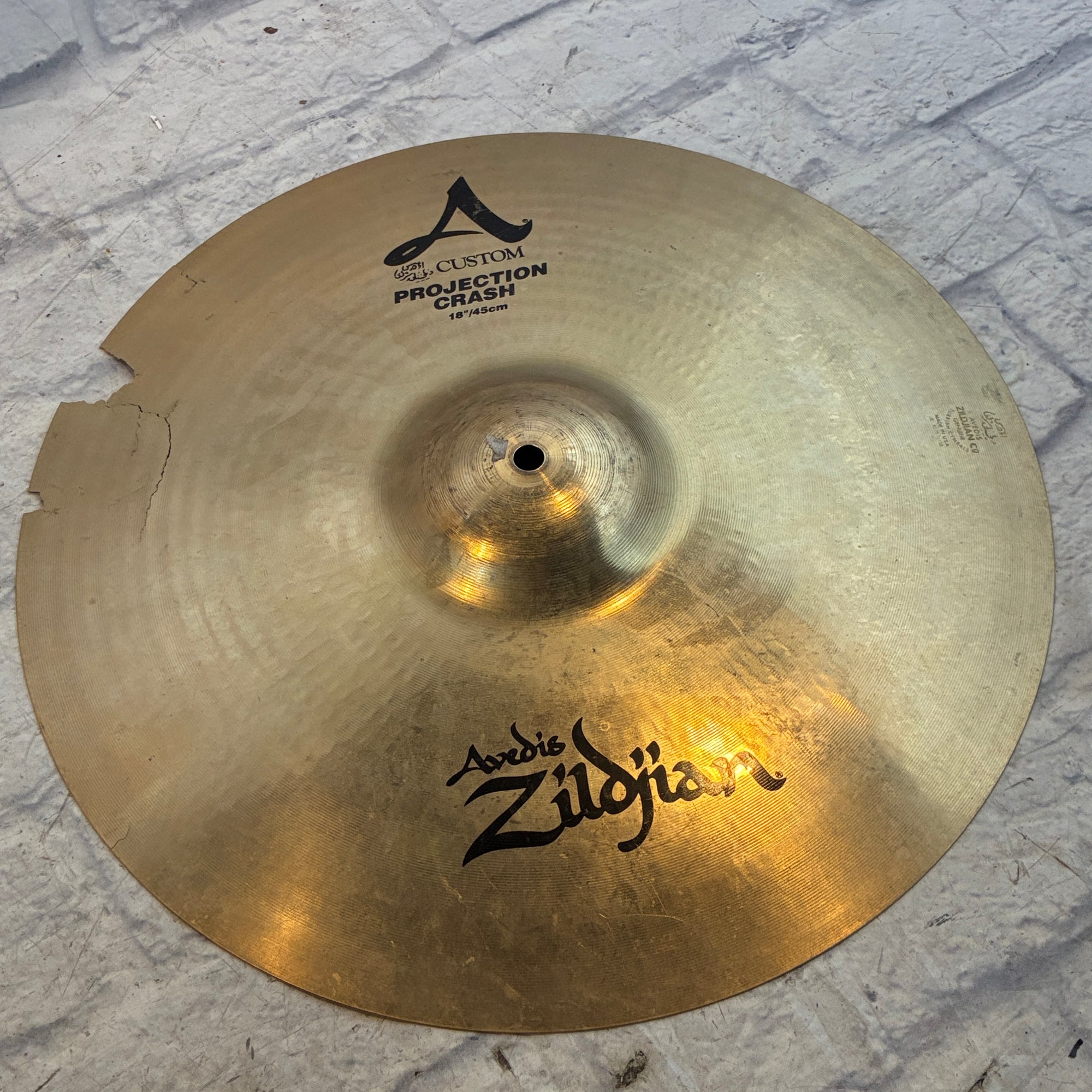 Zildjian 18 A Custom Projection Crash Cymbal CRACKED AS-IS