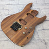 Warmoth Soloist Zebrawood over Honduran Mahogany Electric Guitar Body w/ Gold Kahler 2700 Killer