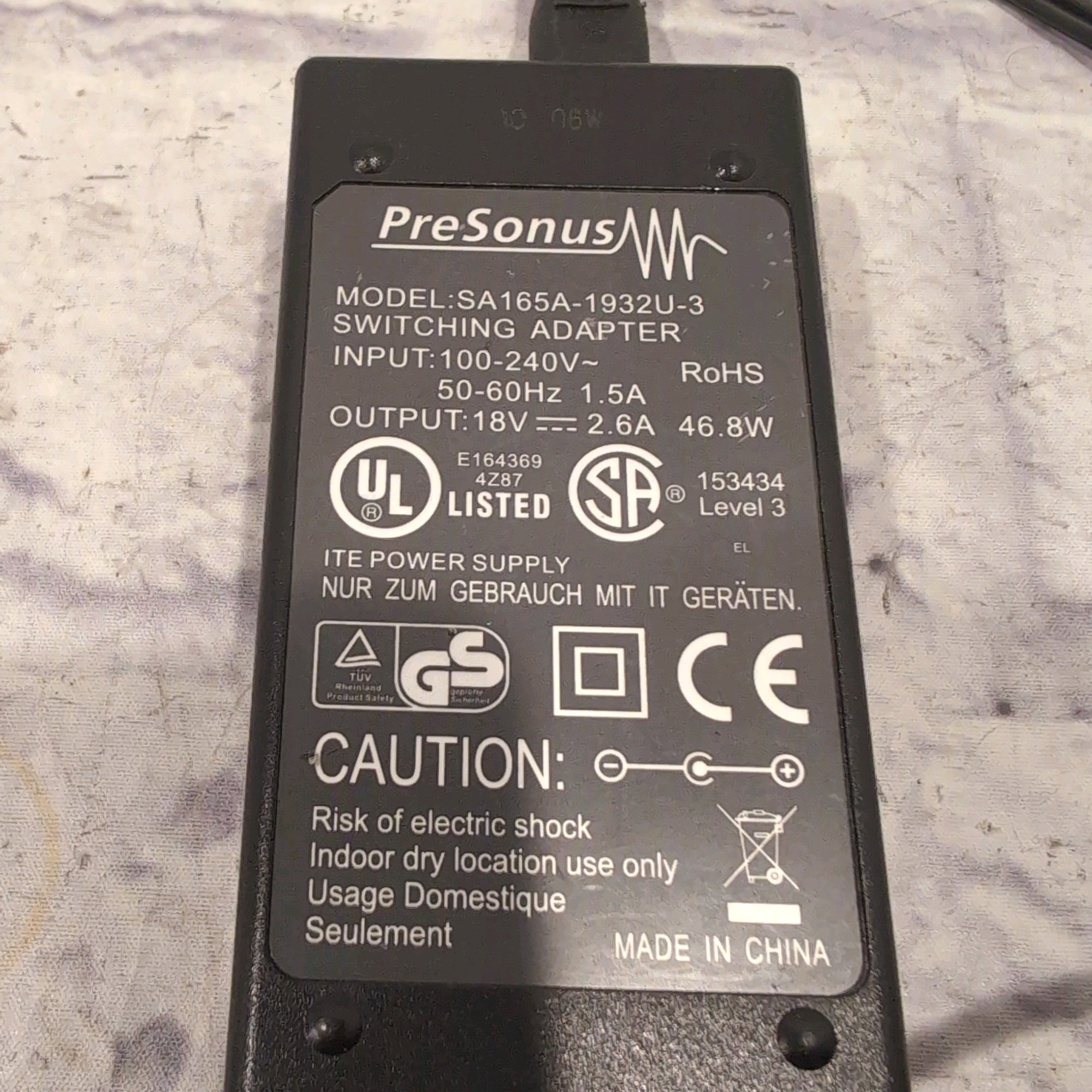 Presonus SA165A-1932U-3 Power Supply for Firestudio and Digimax