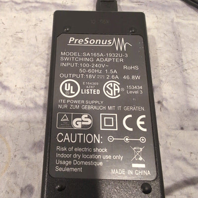 Presonus SA165A-1932U-3 Power Supply for Firestudio and Digimax