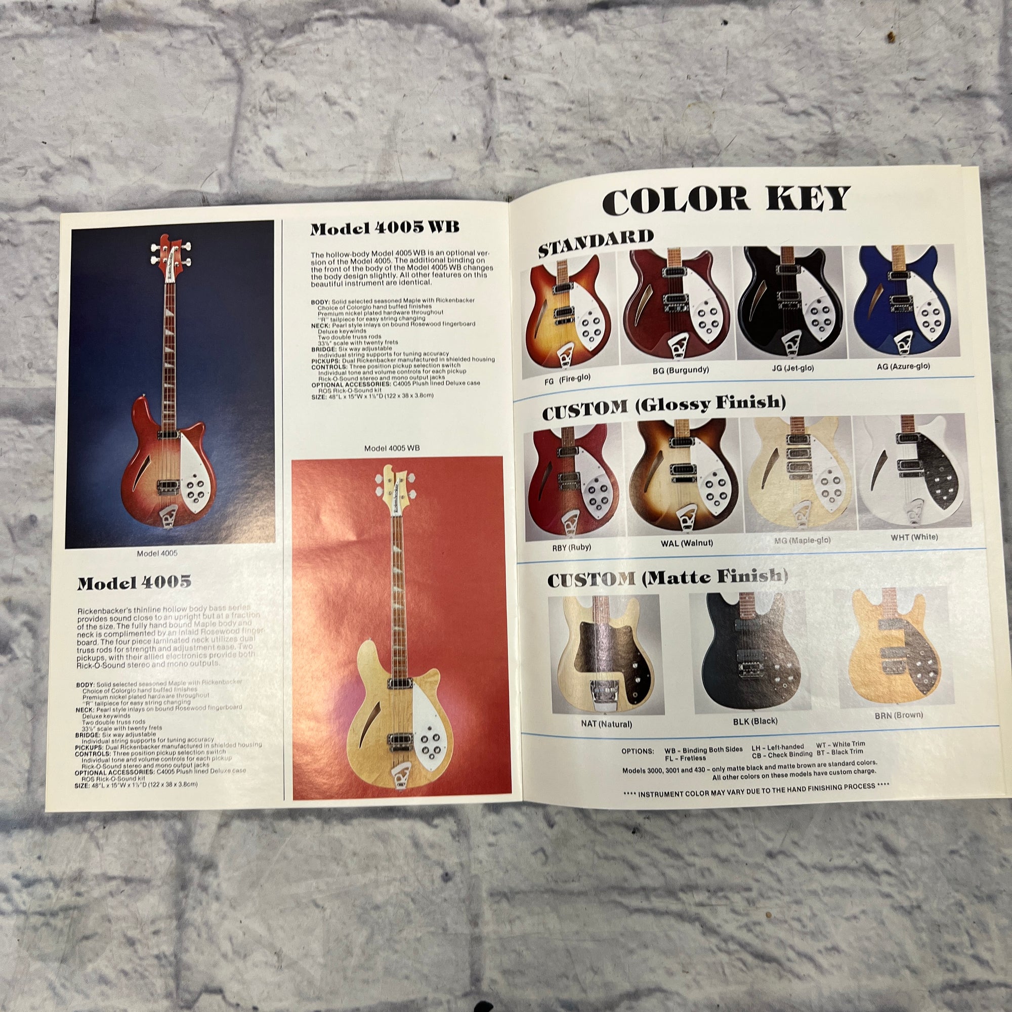 Rickenbacker 1981 50th Anniversary Guitar Catalog plus Foil Sticker