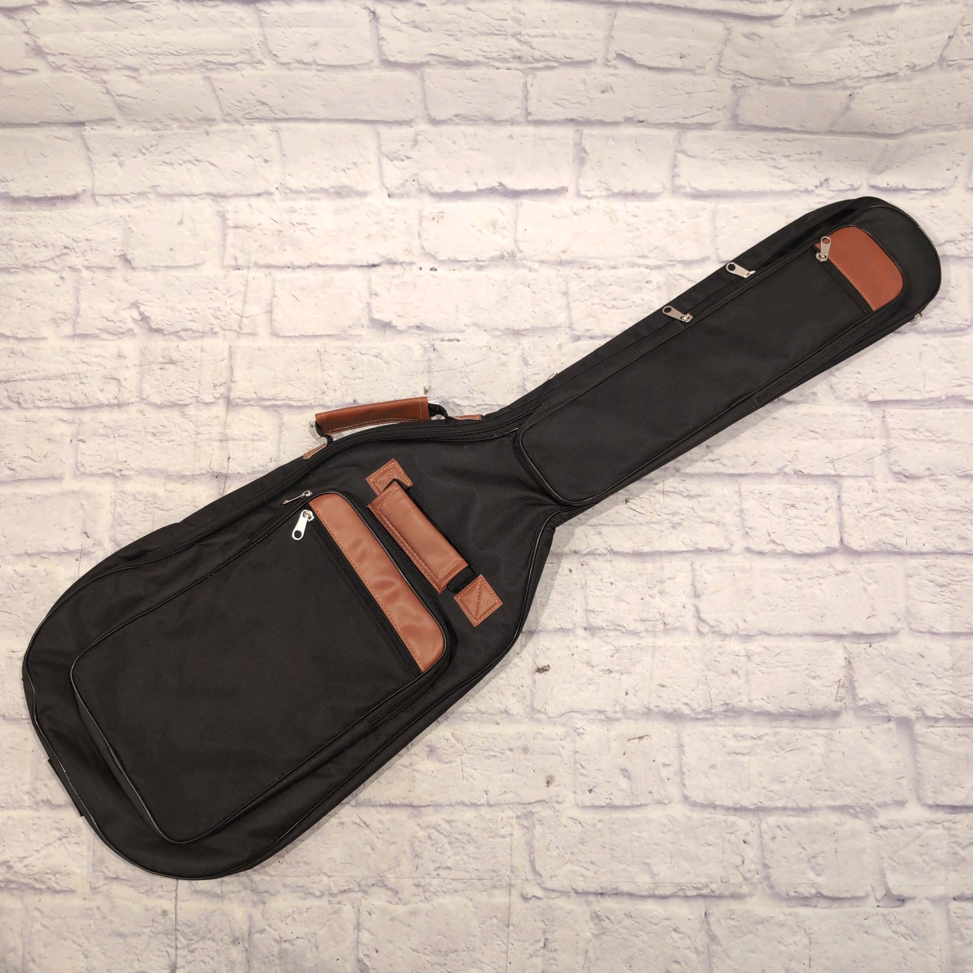Unknown Black and Brown Electric Guitar Gig Bag