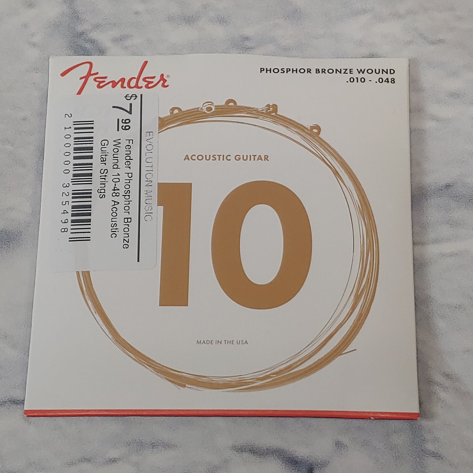 Fender Phosphor Bronze Wound 10-48 Acoustic Guitar Strings