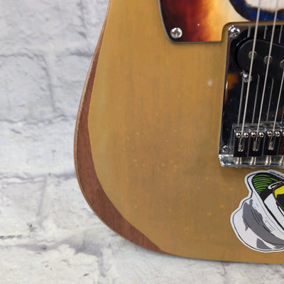 Squier Affinity Telecaster Electric Guitar Relic w/ 1950s Sci Fi Woman Pickguard