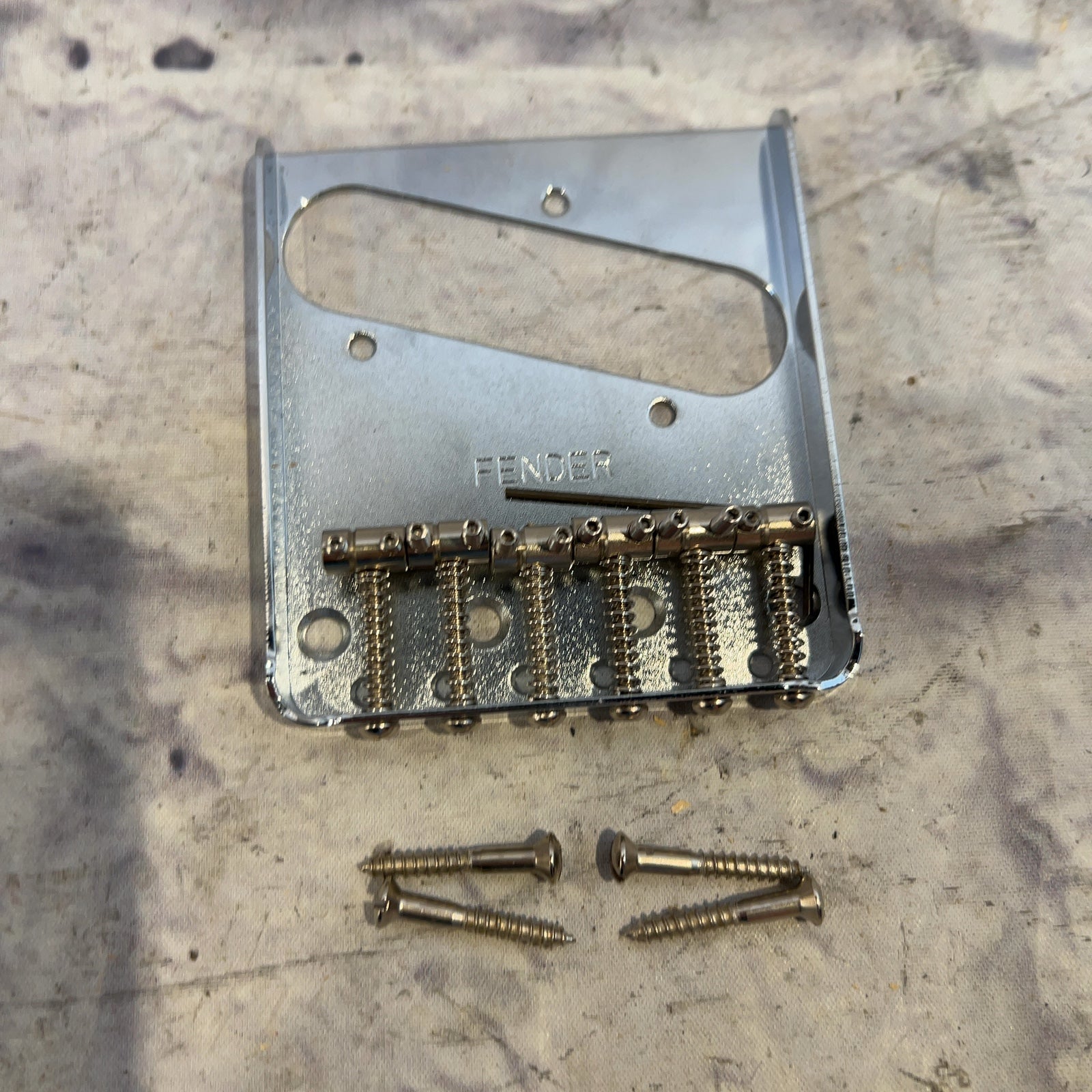 Fender 0990810000 Telecaster Bridge Assemble with Six Steel Saddles Bridge
