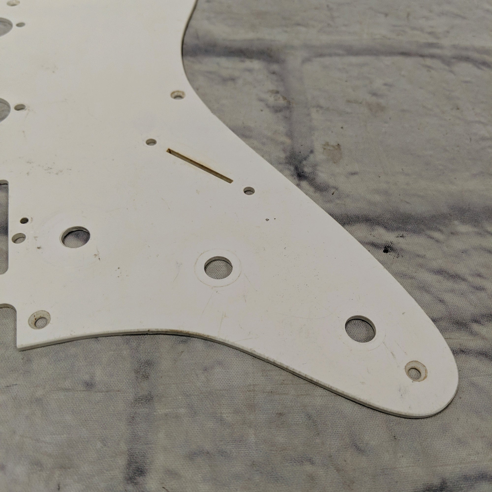 Unknown Flat White Strat 11 Hole Pickguard Pickguard