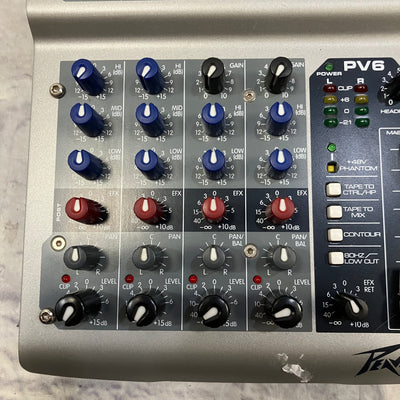 Peavey PV-6 Six Channel Mixer (With Box) Mixer