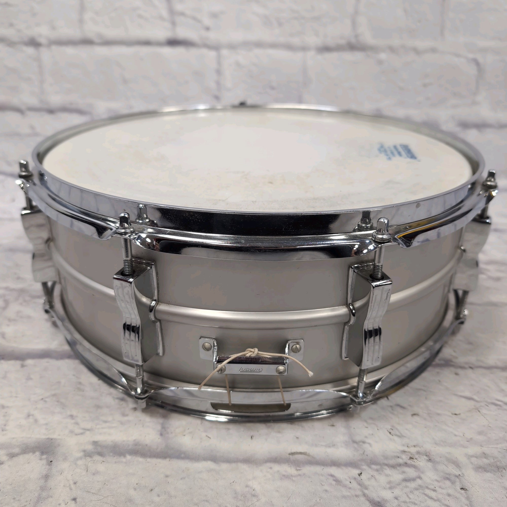 Ludwig Acrolite No 404 1970s 8-Lug Aluminum 5x14 Snare Drum Blue/Olive Badge w/blue case