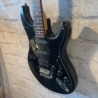 Deltatone Strat Style Black Electric Guitar