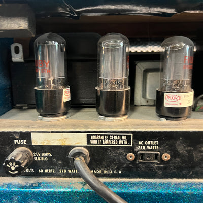 Plush Vintage P1000S Tube Amp Head Blue Sparkle
