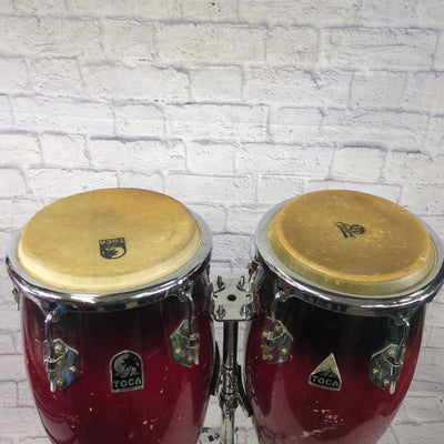 Toca Conga Pair Red Fade with Stand