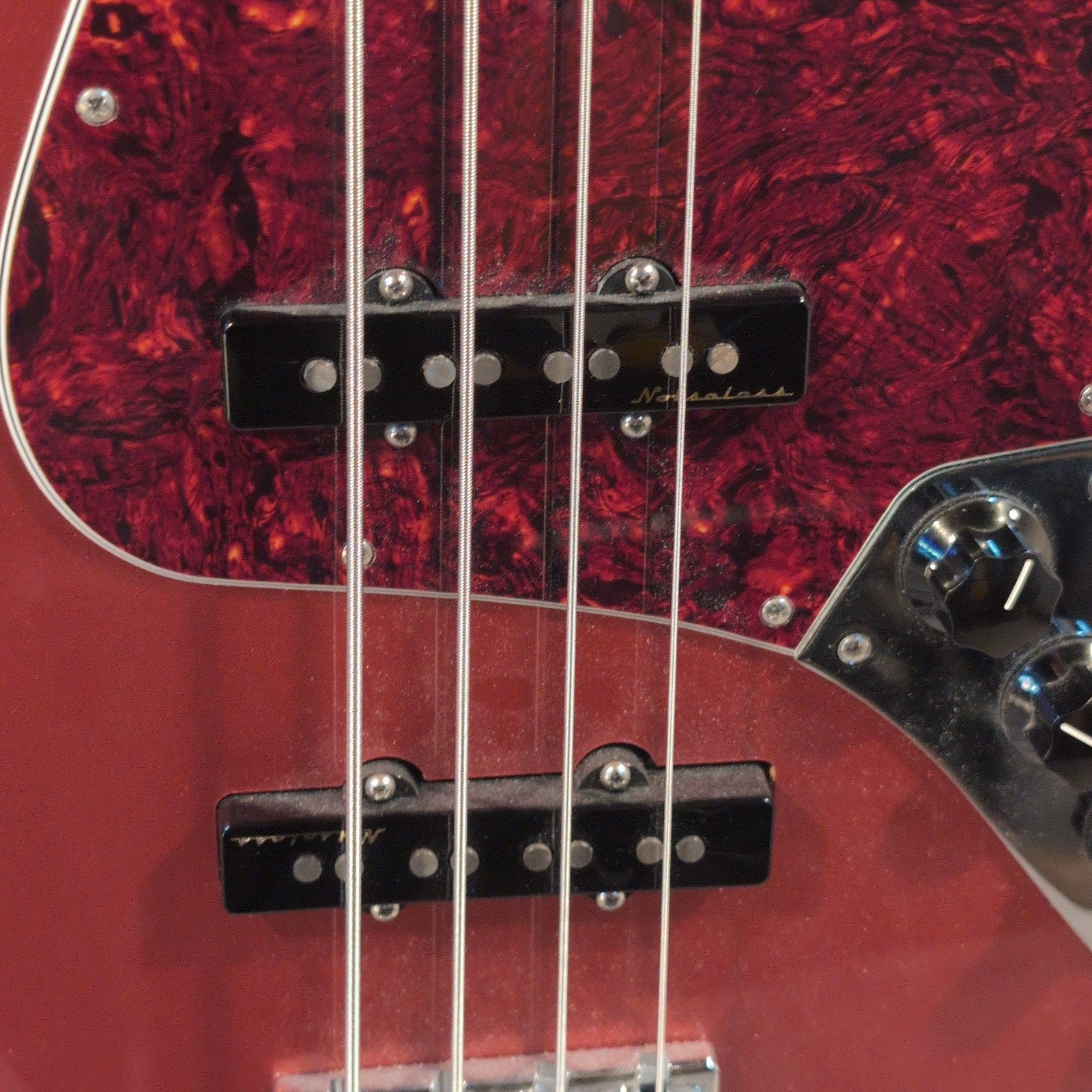 Fender Player Plus Active Jazz 4 String Bass with Maple Neck in Aged Candy Apple Red MIM