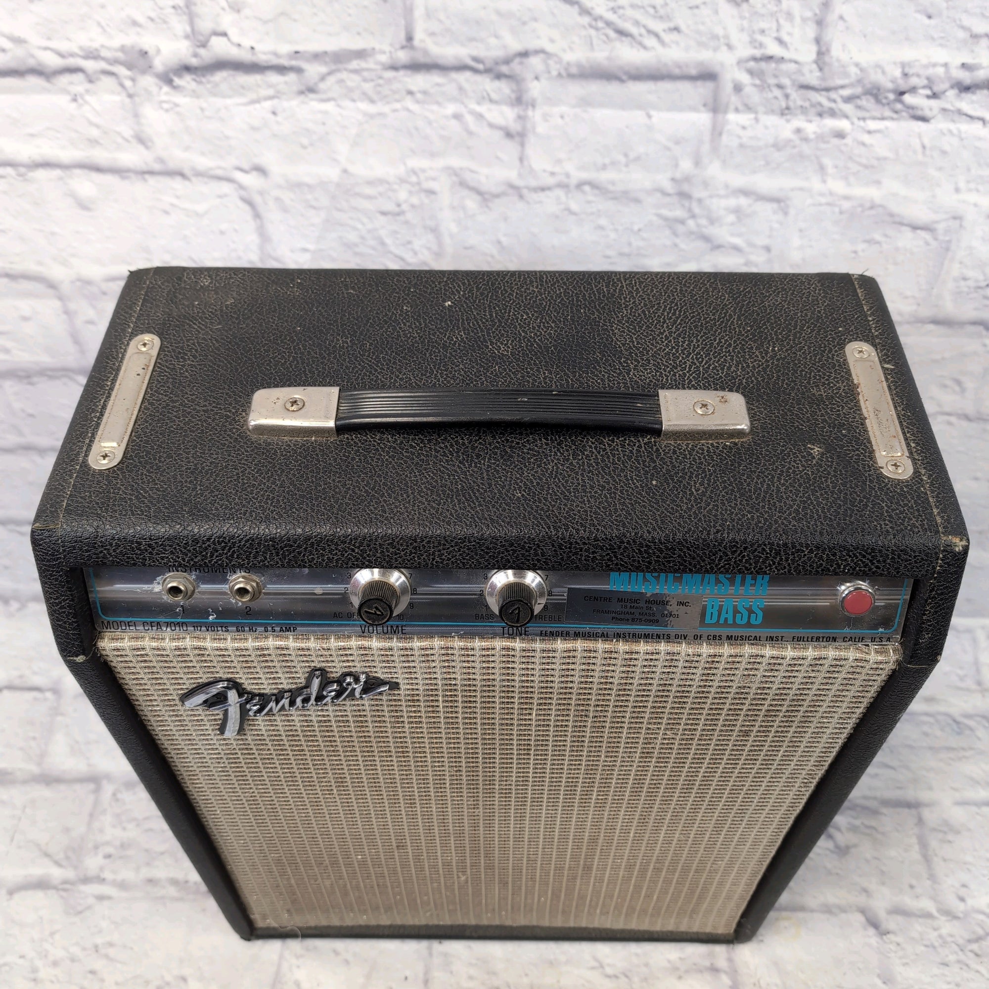 Vintage Fender Musicmaster Bass 2-Channel 12-Watt 1x12" Bass Combo 1970s - Silverface