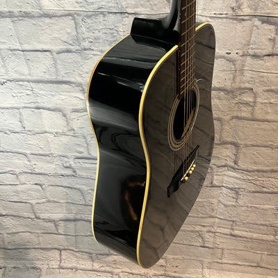 Goya G-314B Vintage 1970s Acoustic Guitar - Black w/ case