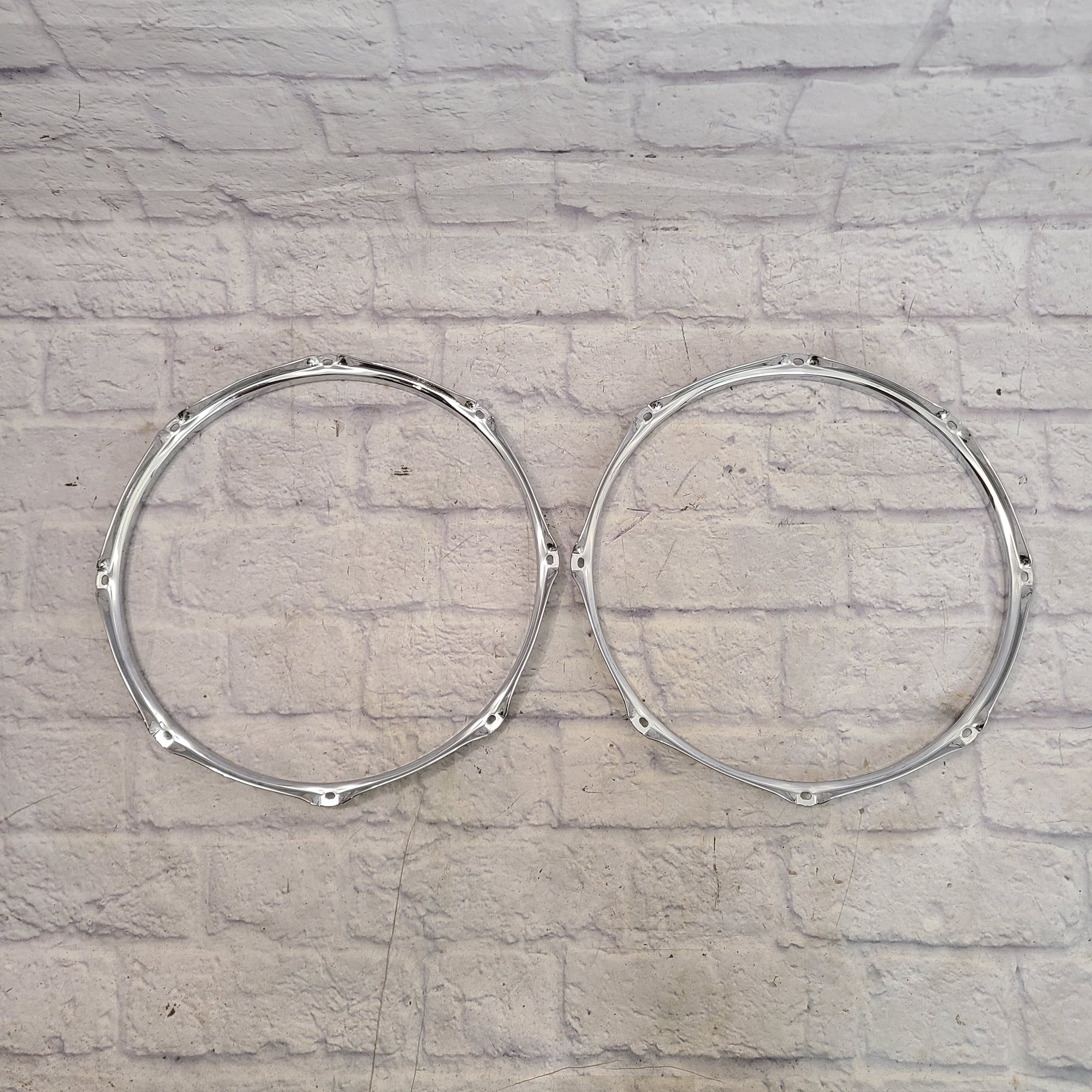 Unknown 14" 8 Lug Single Flange Drum Hoops (Pair)