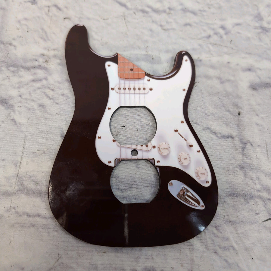 AC Outlet Cover (Duplex) - Electric Guitar w/white accents