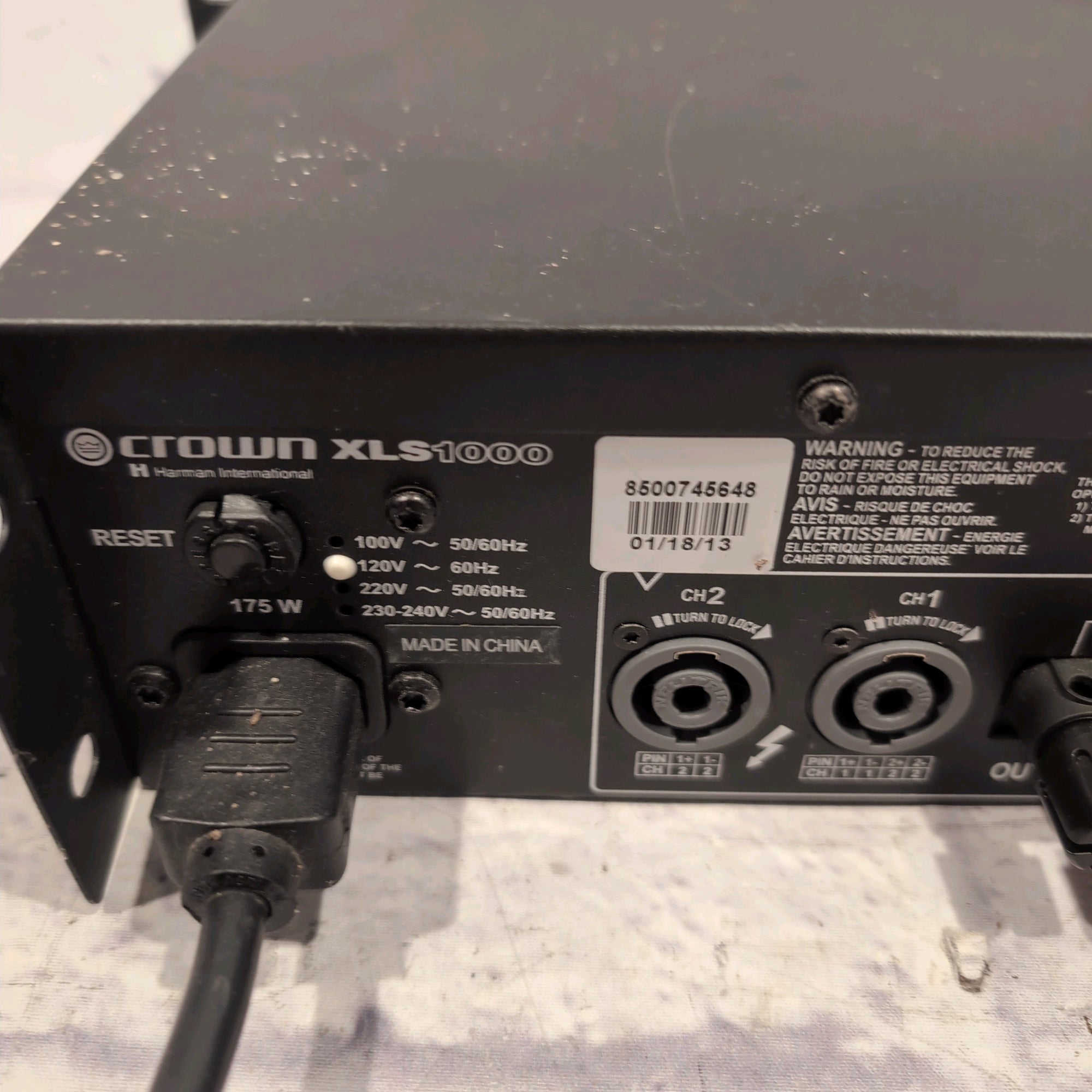 Crown XLS 1000 2-Channel High Density Power Amplifier