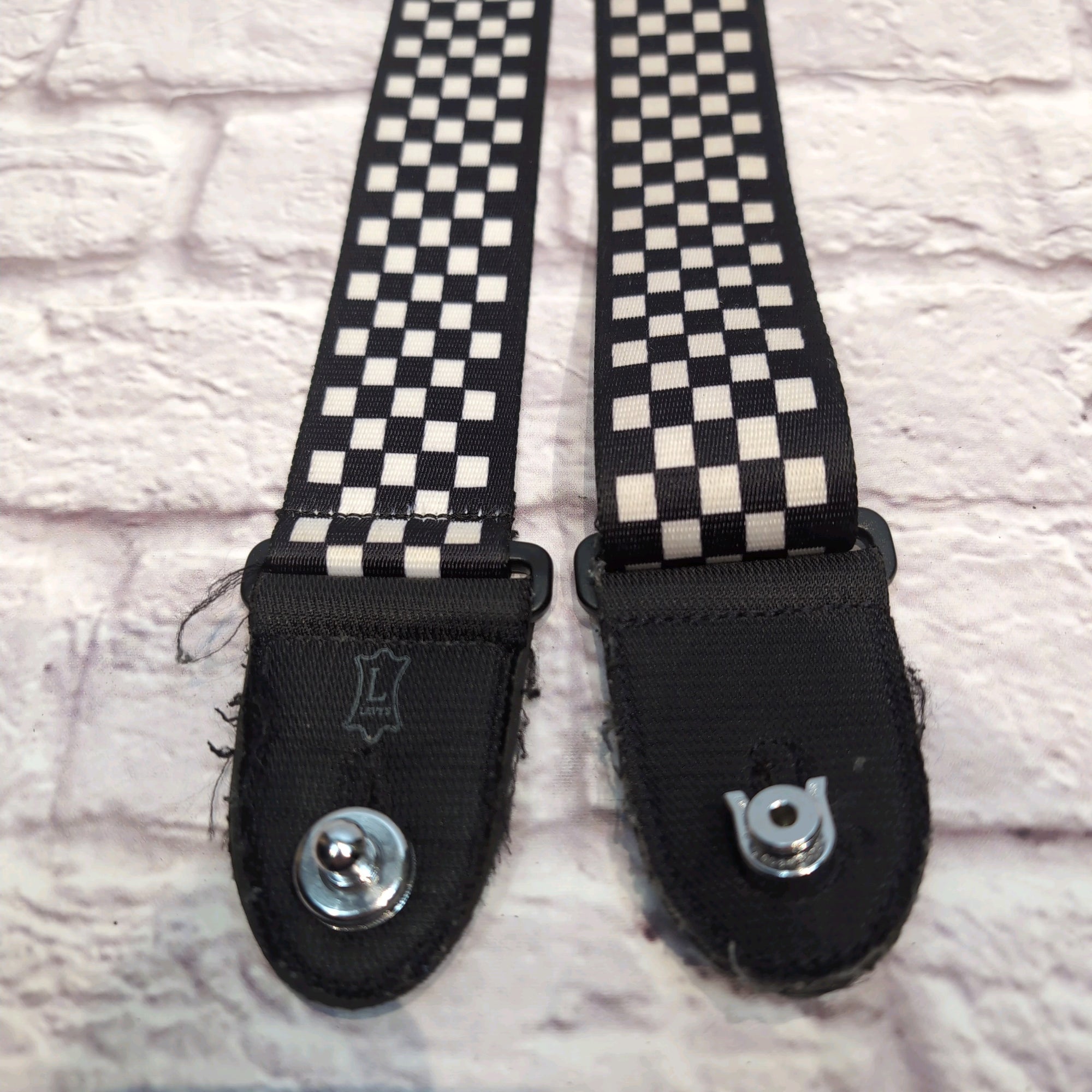 Levi's Checkered Guitar Strap w/ Schaller Strap Locks