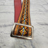 Unknown Vintage Guitar Strap with Leather Ends Strap