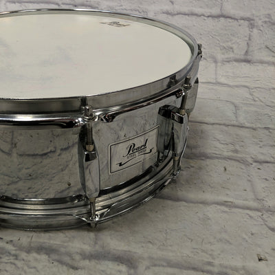 Pearl Steel Shell Snare Drum with Stand and Case