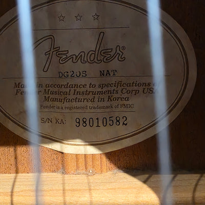 Fender Dreadnaught DG20s Nat Acoustic Guitar