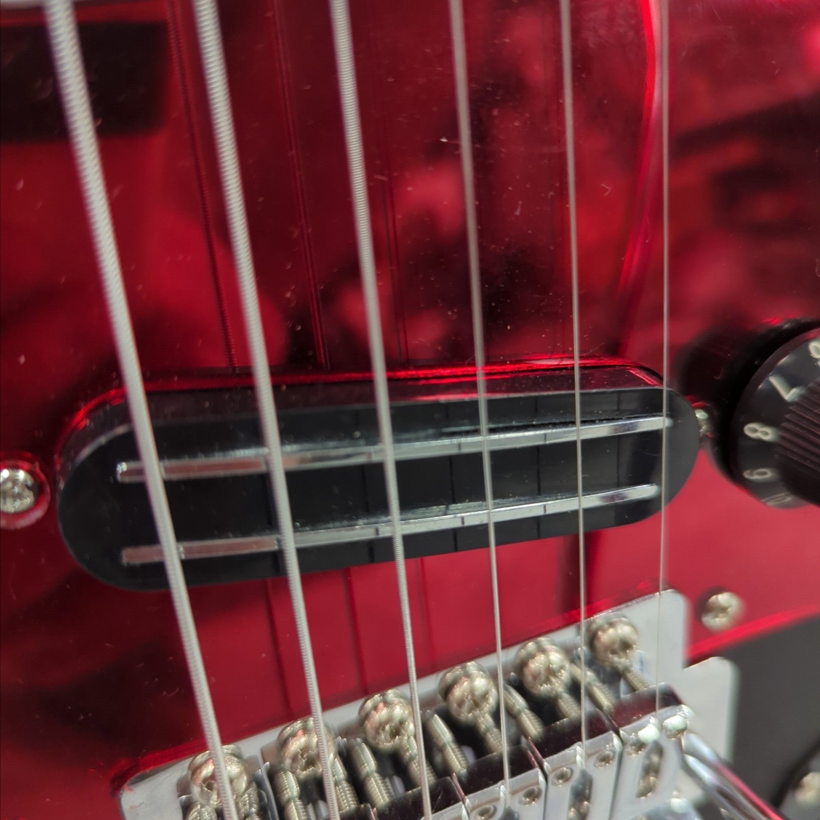 Unknown Stratocaster Style Solid Body Flat Black Over Red
