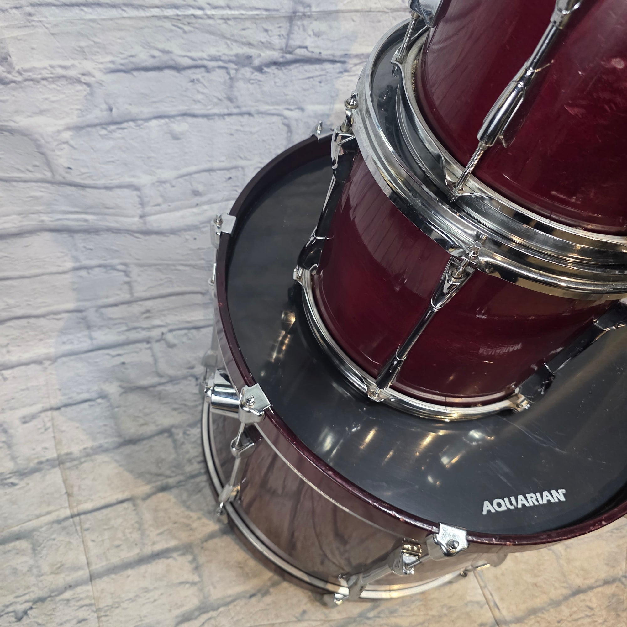 Yamaha Cranberry Red Stage Custom Drum Kit