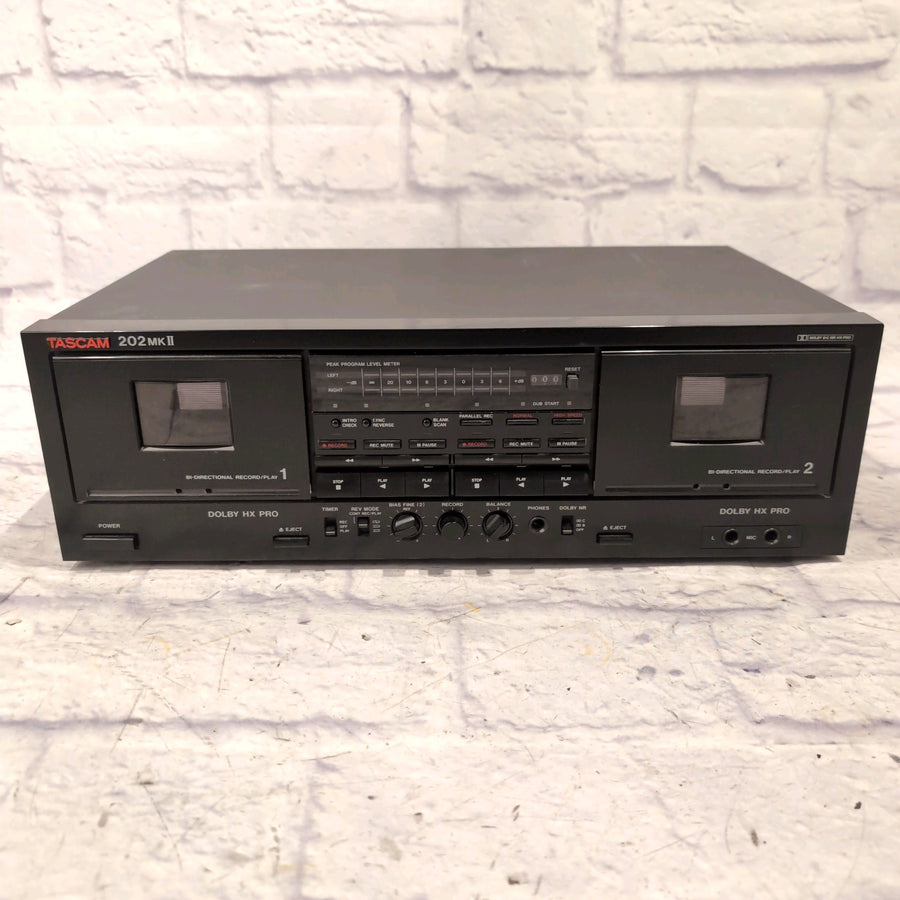 Tascam 202 MKII Dual Cassette Deck Player And Recorder
