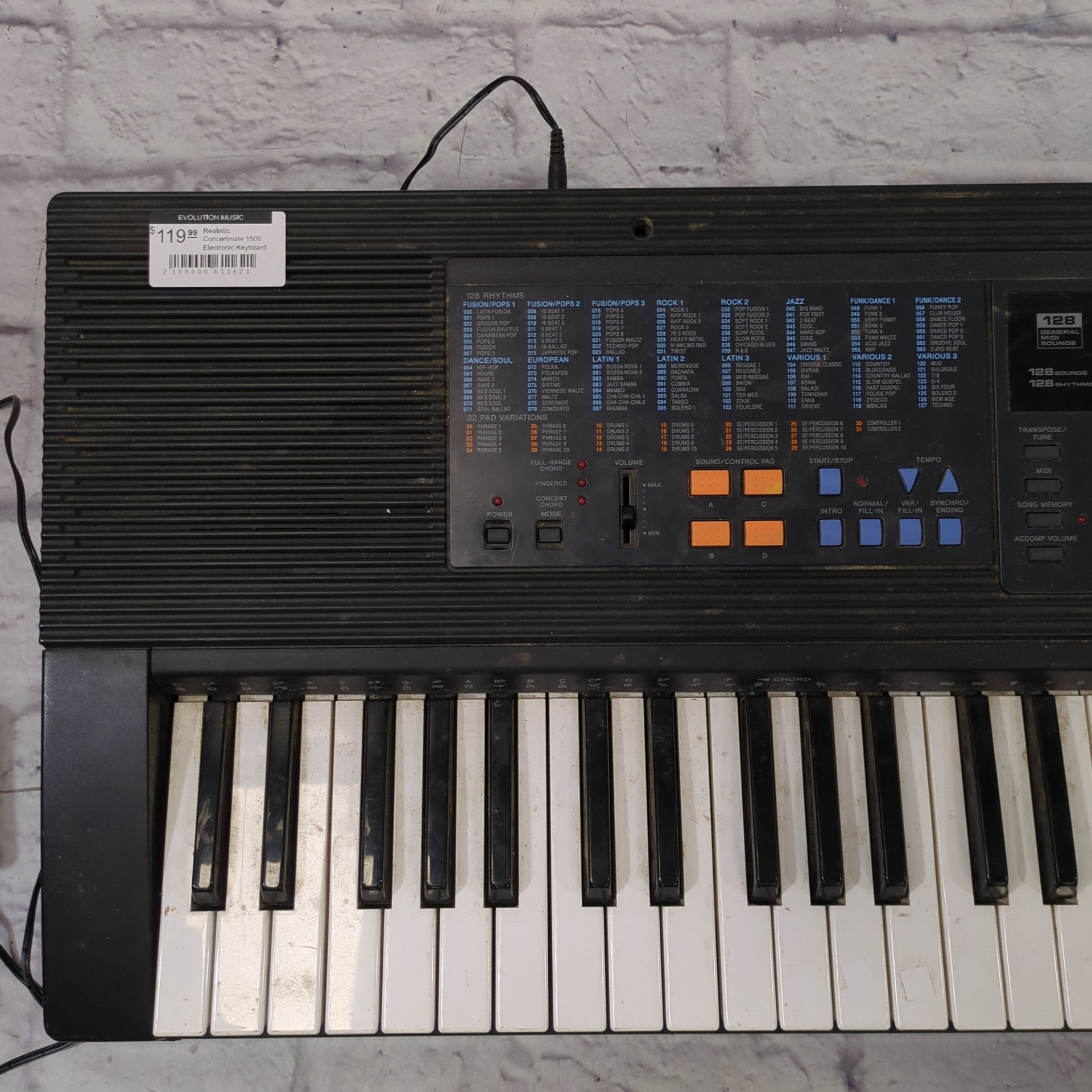 Realistic Concertmate 1500 Electronic Keyboard