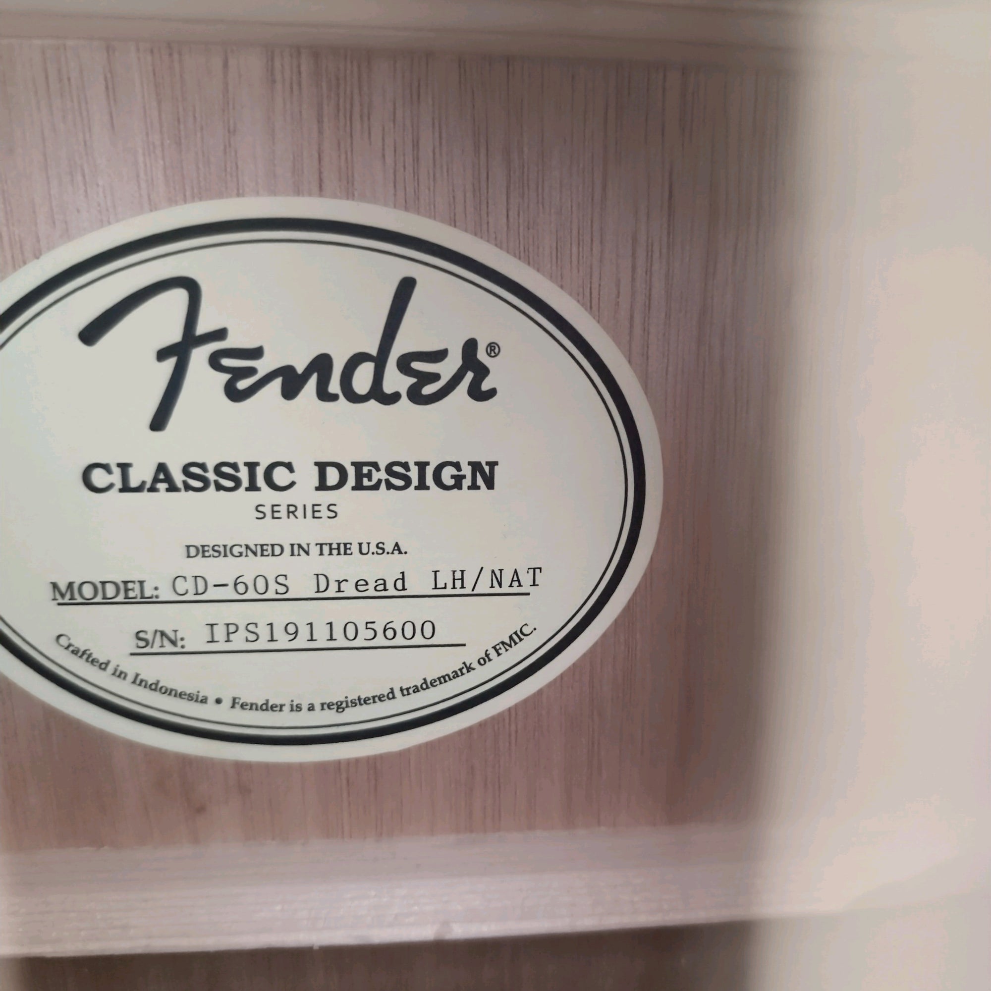 Fender CD-60S Left Handed Acoustic Guitar