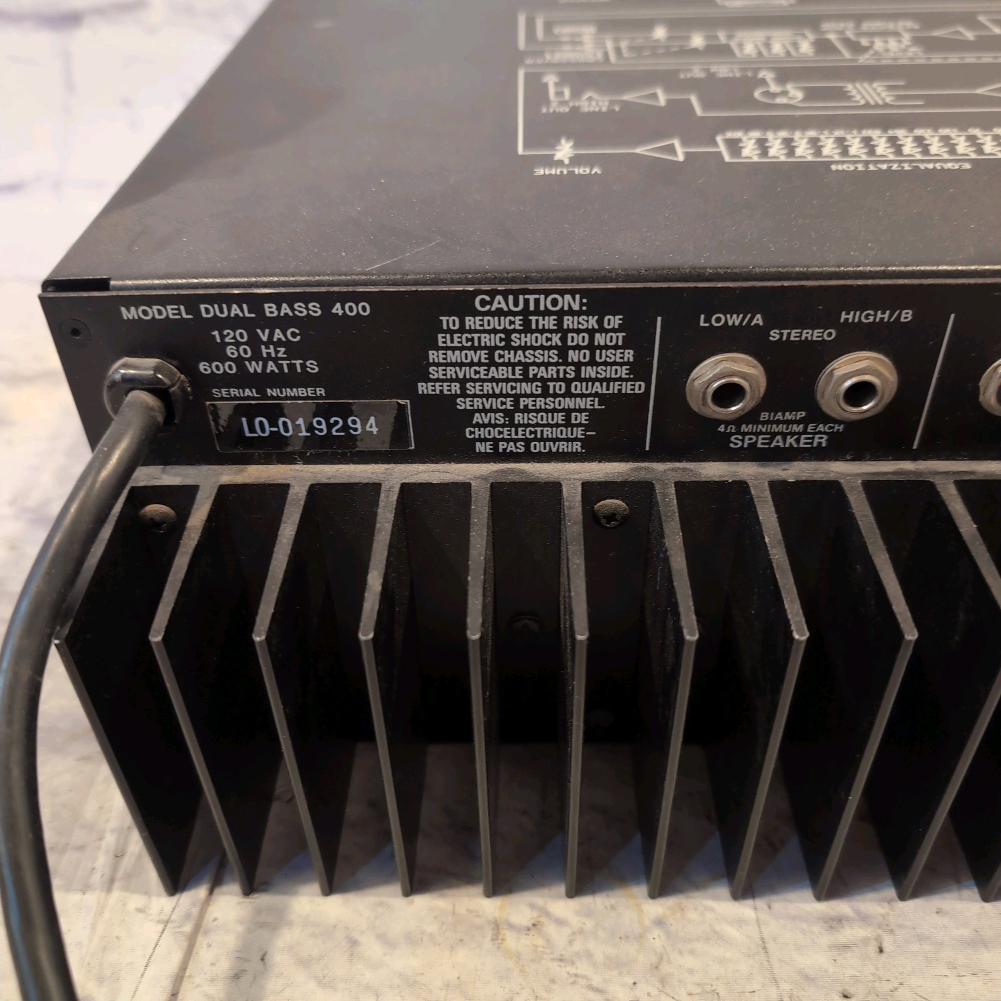 Fender BXR Dual Bass 400 Rack Mount Bass Amp Head