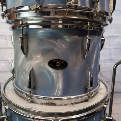 Vintage Apollo MIJ 4pc Stencil Drum Kit - 20 / 16 / 14 / 13 - Blue Satin Flame