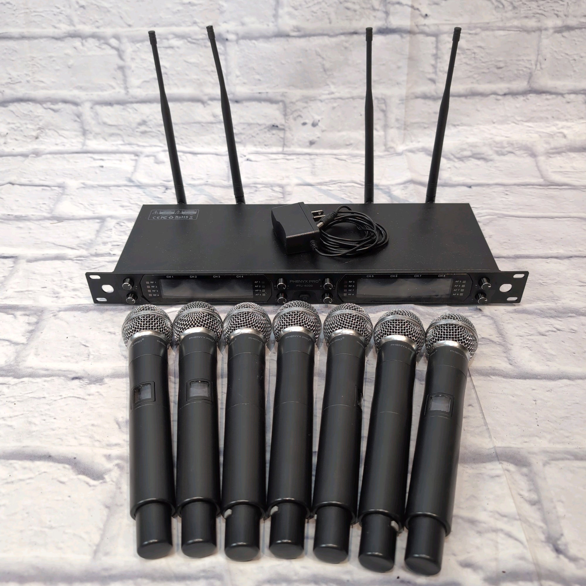Phenyx Pro PTU-4000 Wireless Microphone System w/ 7 Microphones