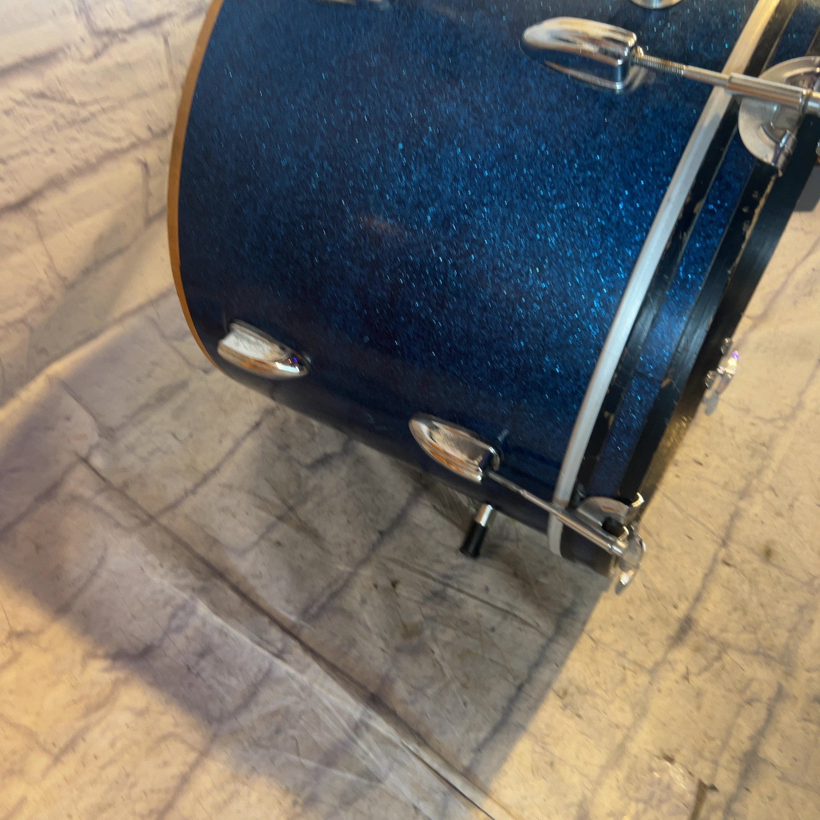Unknown Vintage Japan Kick Drum Blue Sparkle