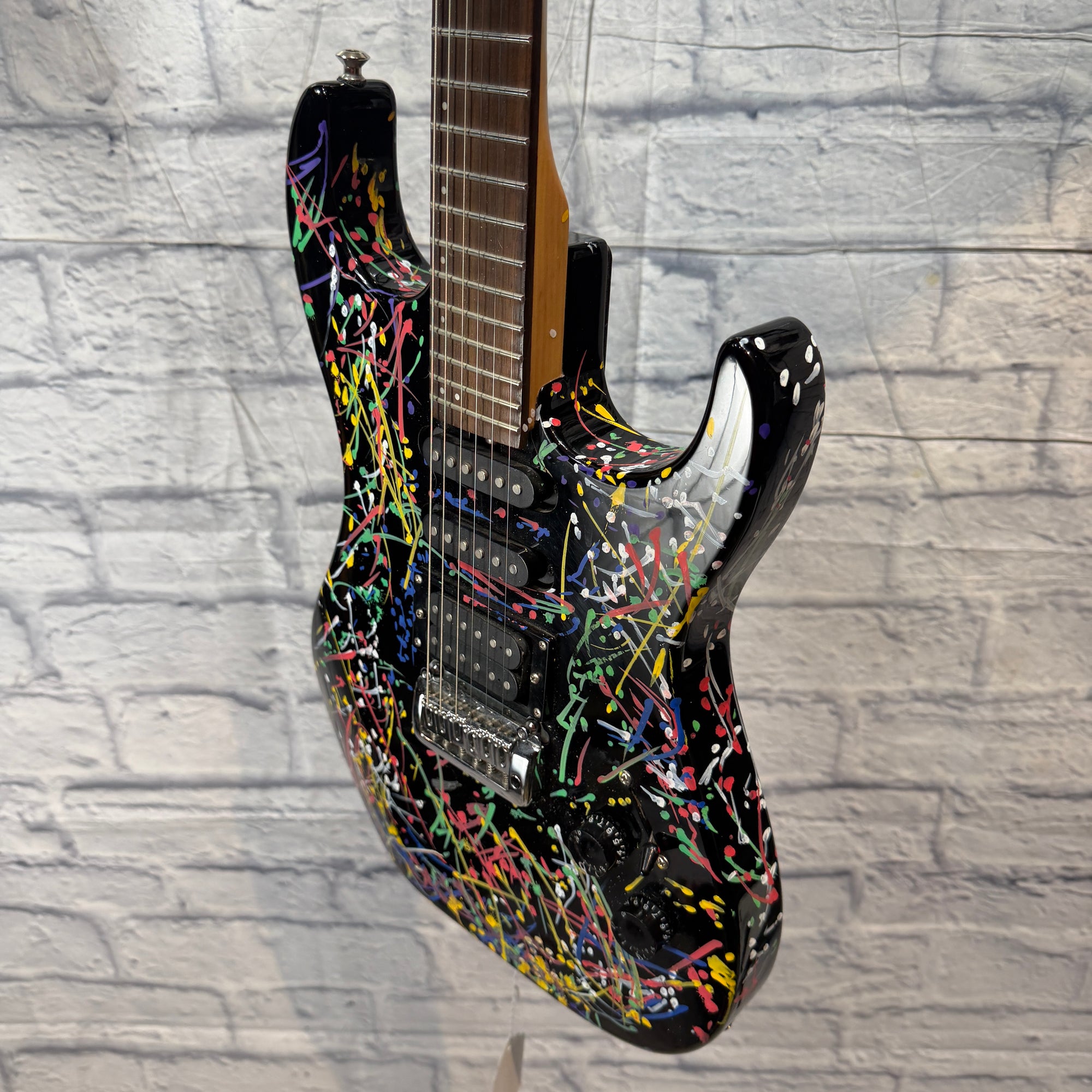 Washburn X Series Electric Guitar - Black With Paint Splatter Electric Guitar