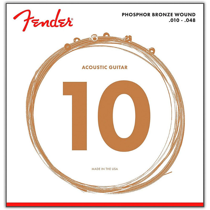 Fender Phosphor Bronze Wound 10-48 Acoustic Guitar Strings