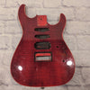 Unknown HSS Red Flame Electric Guitar Body