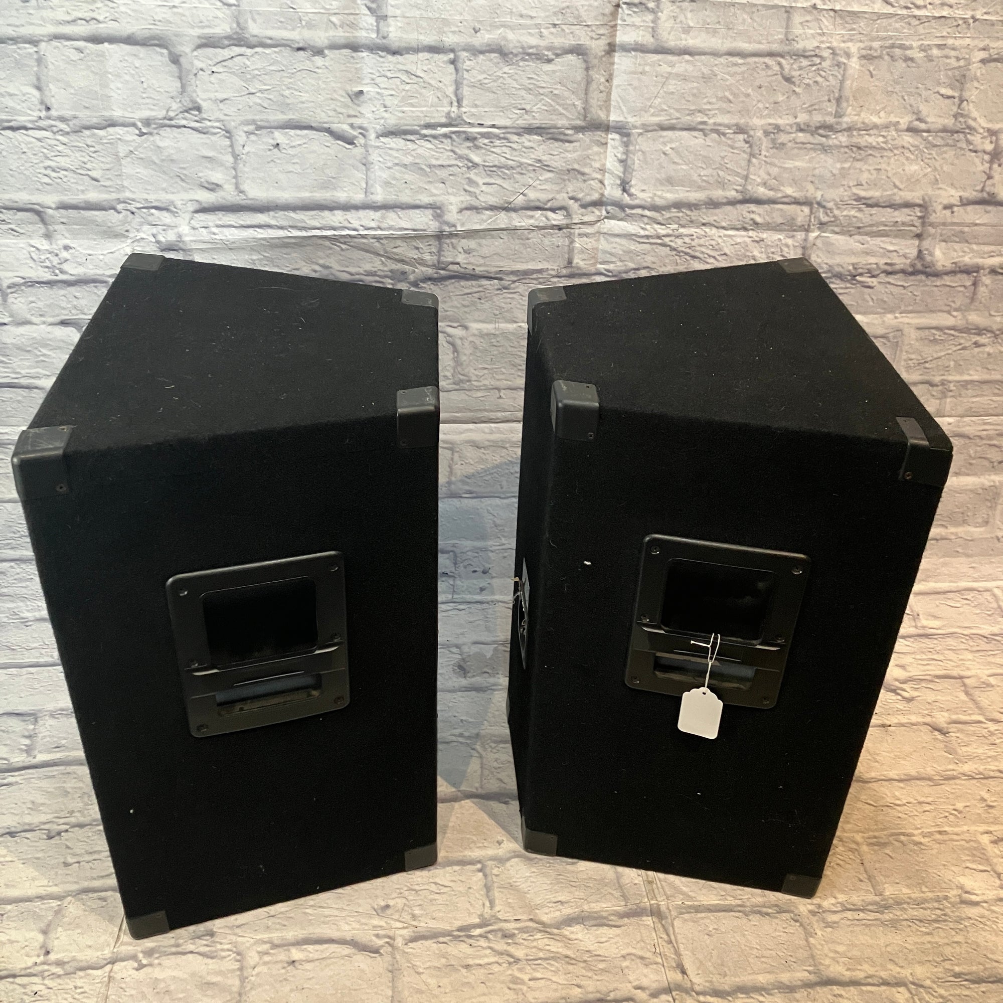 Pair of Nady PTS515 12" 400 Watt 2-Way Trapezoid Speaker Cabinets