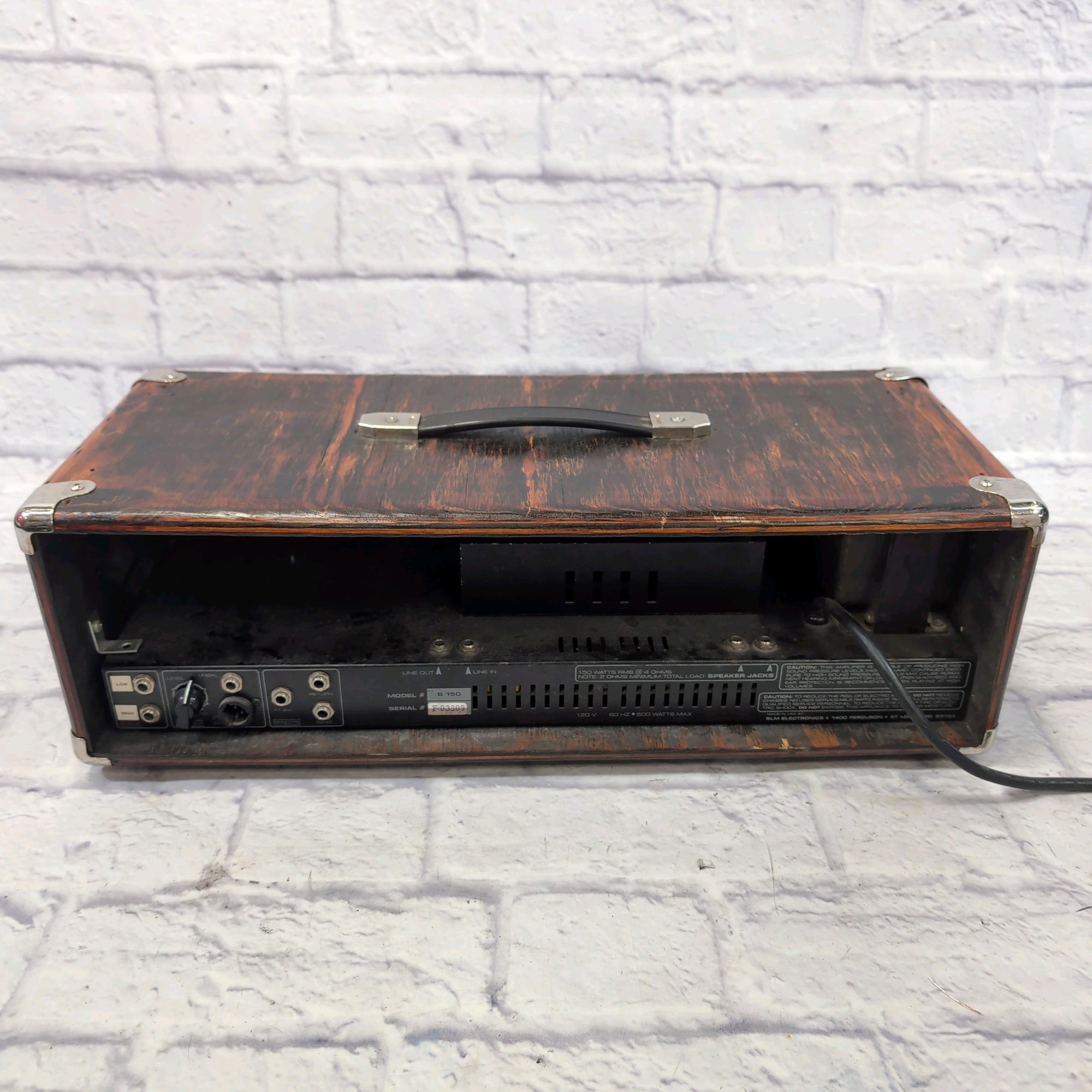 Crate B150 Bass Amp Head Rehoused in Stained Wood Cabinet