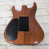 Warmoth Soloist Zebrawood over Honduran Mahogany Electric Guitar Body w/ Gold Kahler 2700 Killer