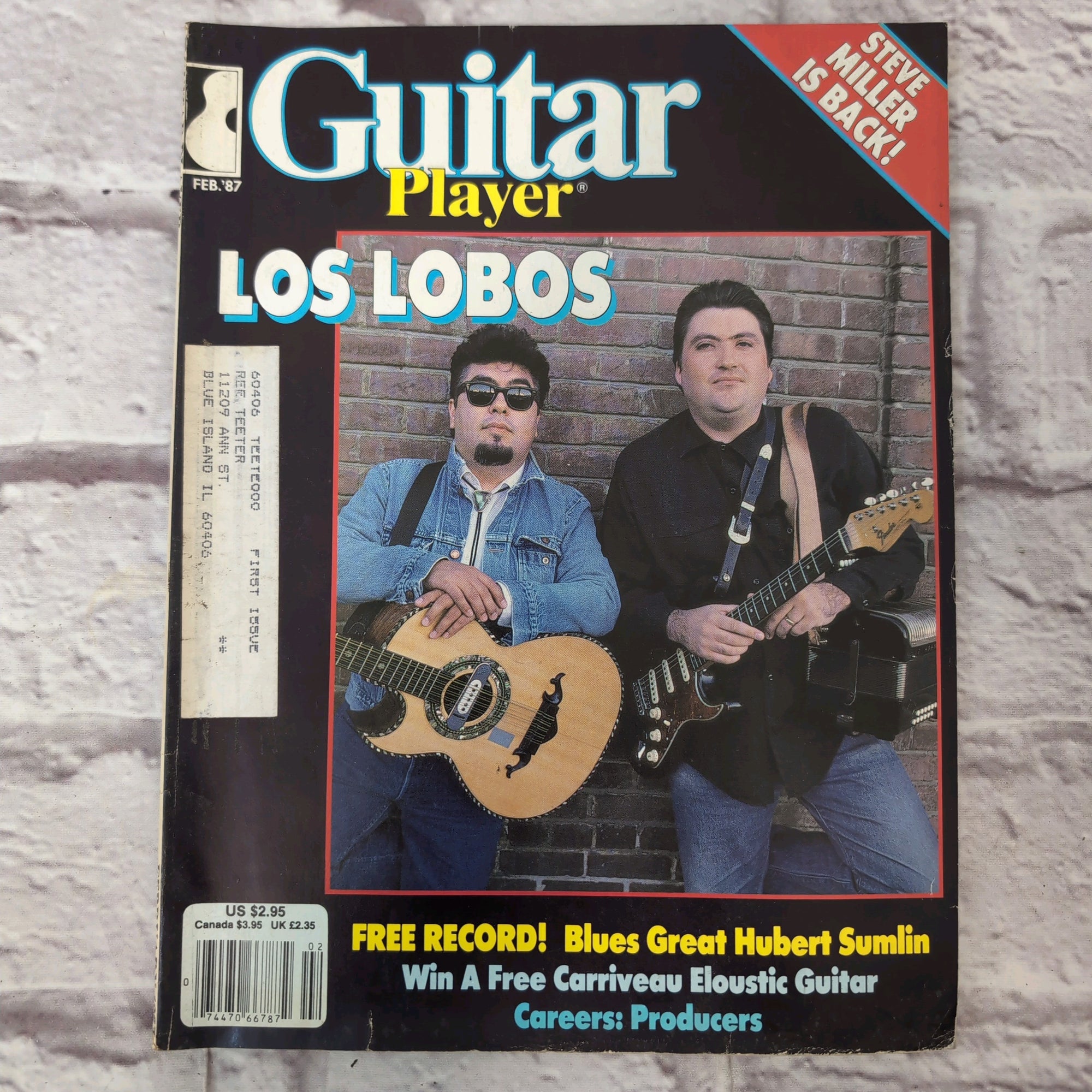 Vintage Guitar Player Magazine - February 1987 - Los Lobos