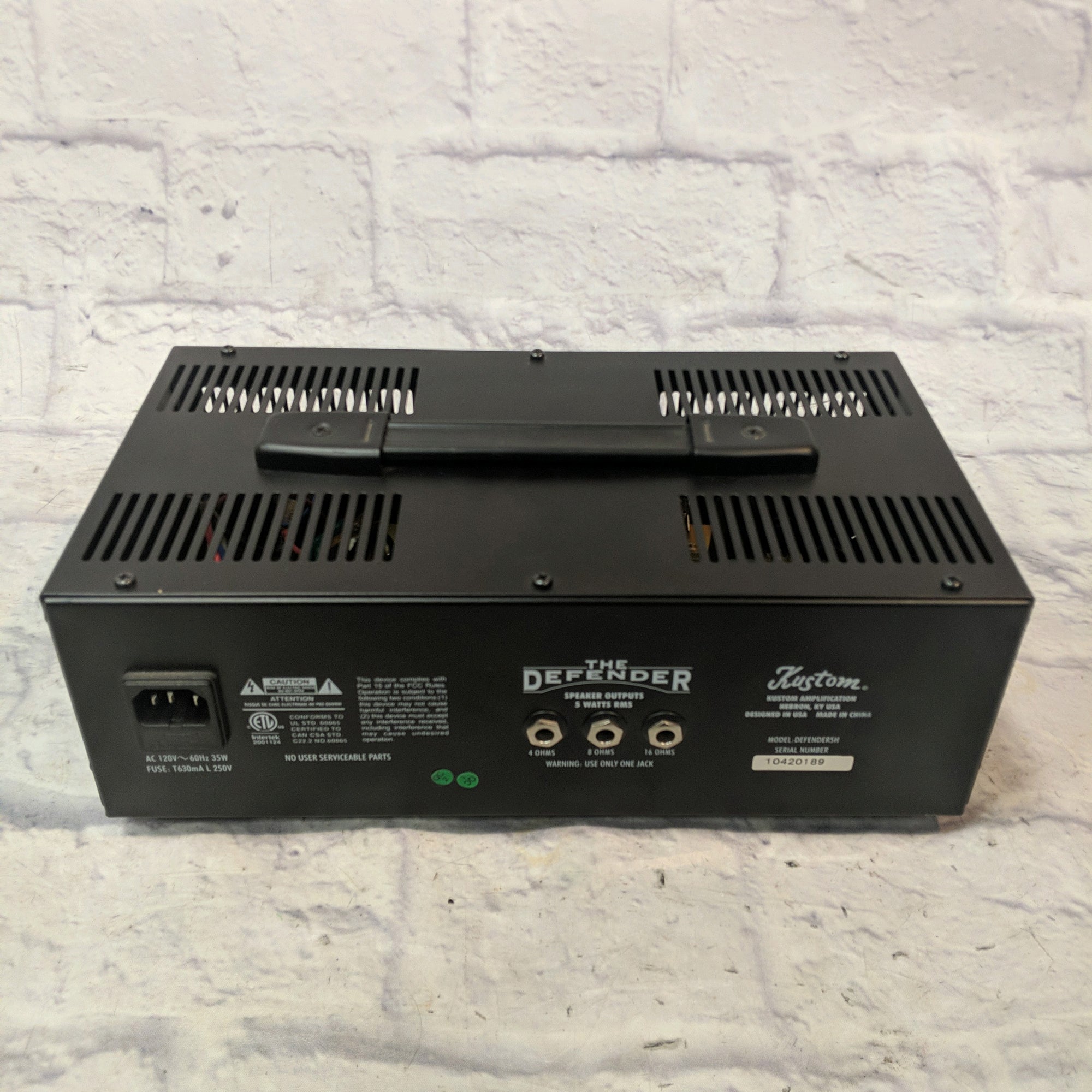 Kustom The Defender All Tube Guitar Amp Head 5H Guitar Amp Head