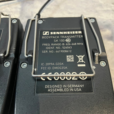 Sennheiser EW-100 G3 SK-100 Transmitter + EK-100 Receiver 626-668 MHz Wireless Mic System