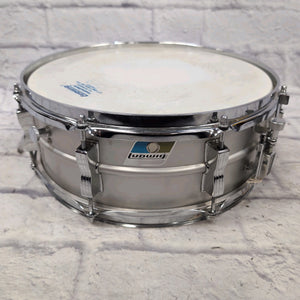 Ludwig Acrolite No 404 1970s 8-Lug Aluminum 5x14 Snare Drum Blue/Olive Badge w/blue case