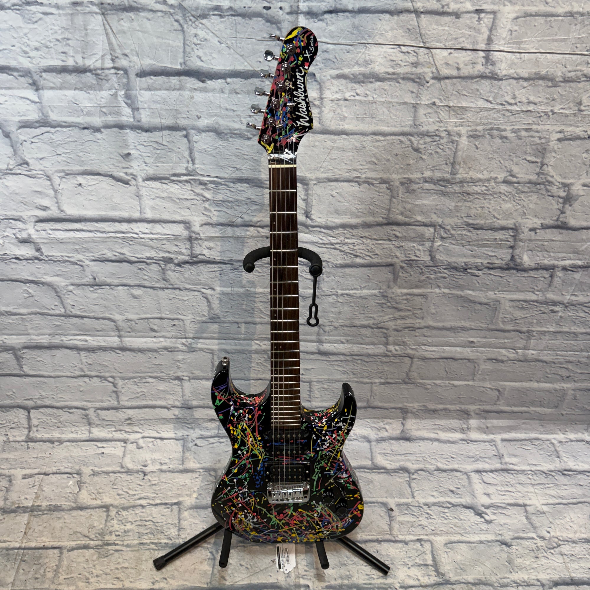 Washburn X Series Electric Guitar - Black With Paint Splatter Electric Guitar