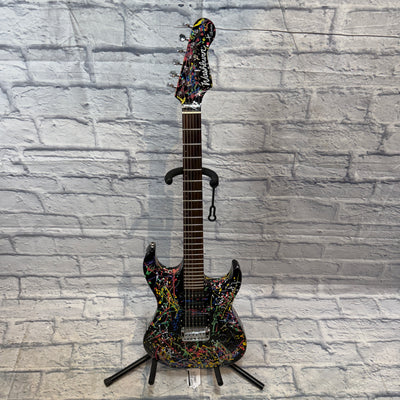 Washburn X Series Electric Guitar - Black With Paint Splatter Electric Guitar