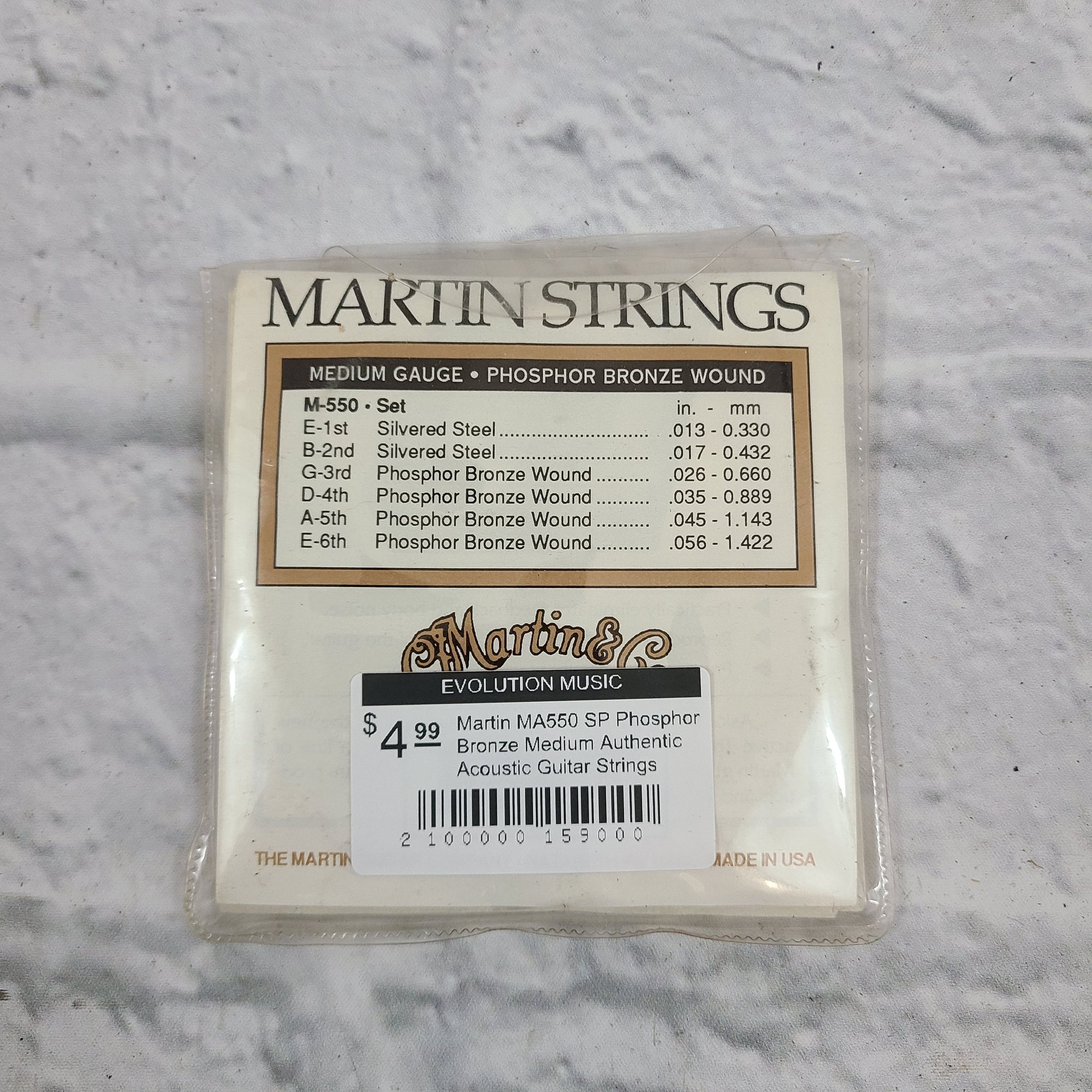 Martin MA550 SP Phosphor Bronze Medium Authentic Acoustic Guitar Strings