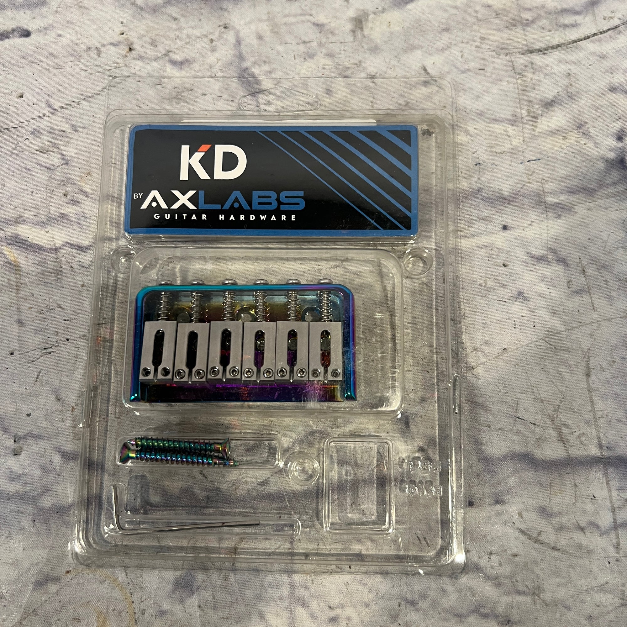 Axlabs KD Hardtail String-Through Guitar Bridge Burnt Chrome