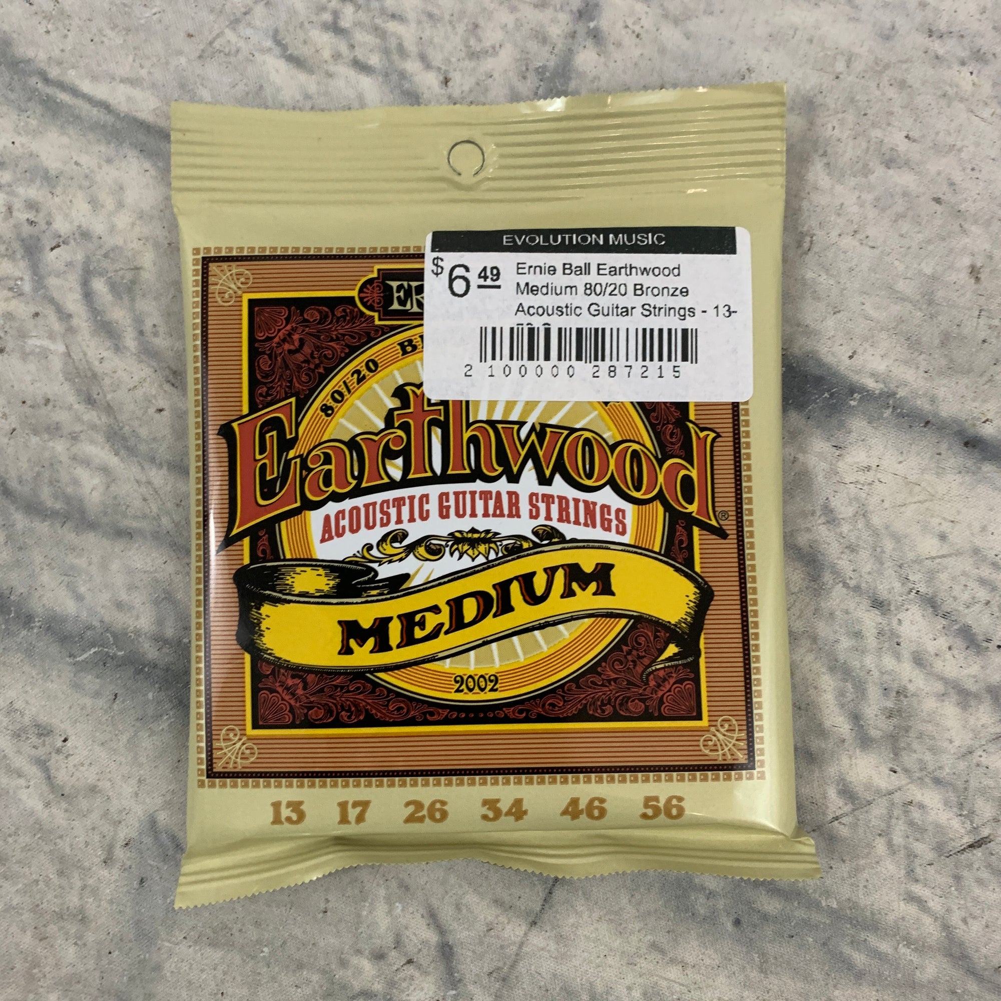 Ernie Ball Earthwood Medium 80/20 Bronze Acoustic Guitar Strings - 13 - 56